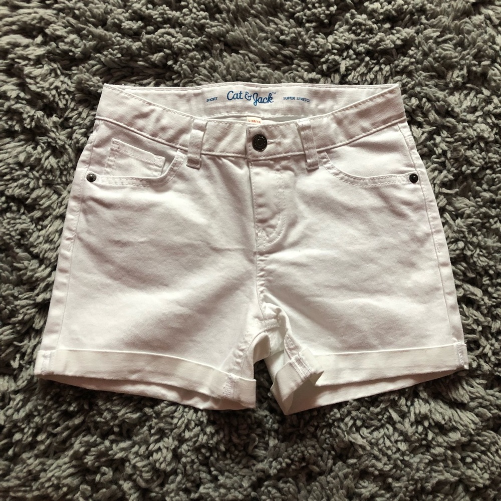 Girls size 10-12 white cat and jack jean shorts